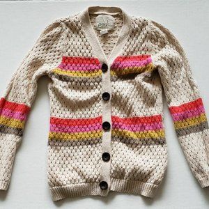 Peek Girls Size S 4-5y Cardigan Cotton Beige